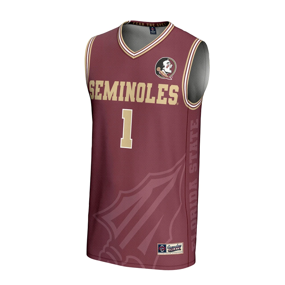 Youth GameDay Greats #1 Garnet Florida State Seminoles Lightweight Icon Print Basketball Jersey