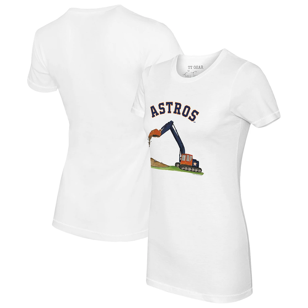Women's Tiny Turnip White Houston Astros Excavator T-Shirt