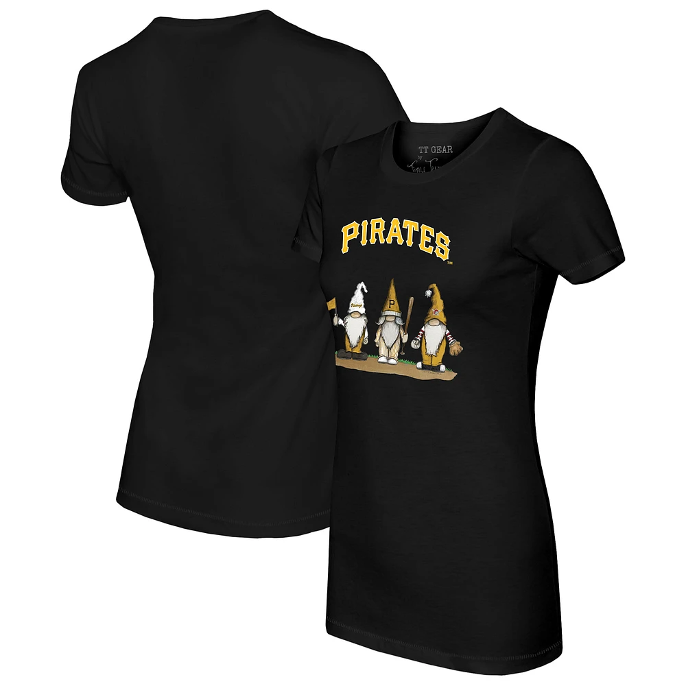 Women's Tiny Turnip Black Pittsburgh Pirates Gnomes T-Shirt
