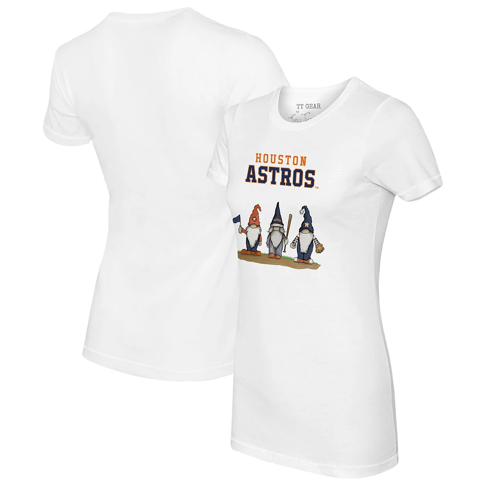 Women's Tiny Turnip White Houston Astros Gnomes T-Shirt