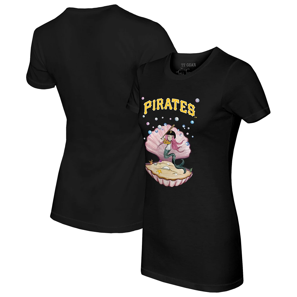 Women's Tiny Turnip Black Pittsburgh Pirates Mermaid T-Shirt