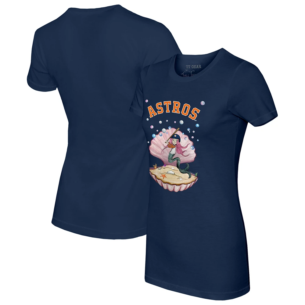 Women's Tiny Turnip Navy Houston Astros Mermaid T-Shirt