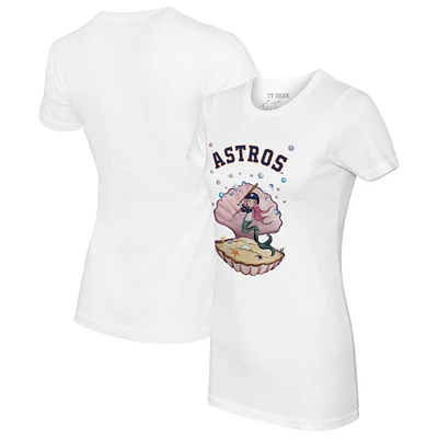Women's Tiny Turnip White Houston Astros Mermaid T-Shirt