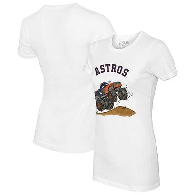Women's Tiny Turnip White Houston Astros Monster Truck T-Shirt