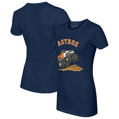 Women's Tiny Turnip Navy Houston Astros Monster Truck T-Shirt