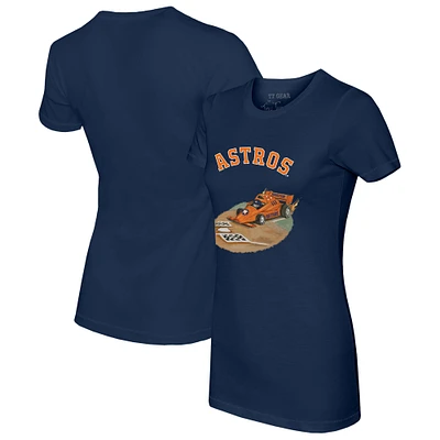 Women's Tiny Turnip Navy Houston Astros Racecar T-Shirt