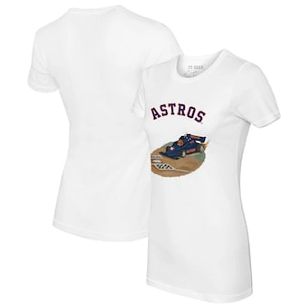 Women's Tiny Turnip White Houston Astros Racecar T-Shirt