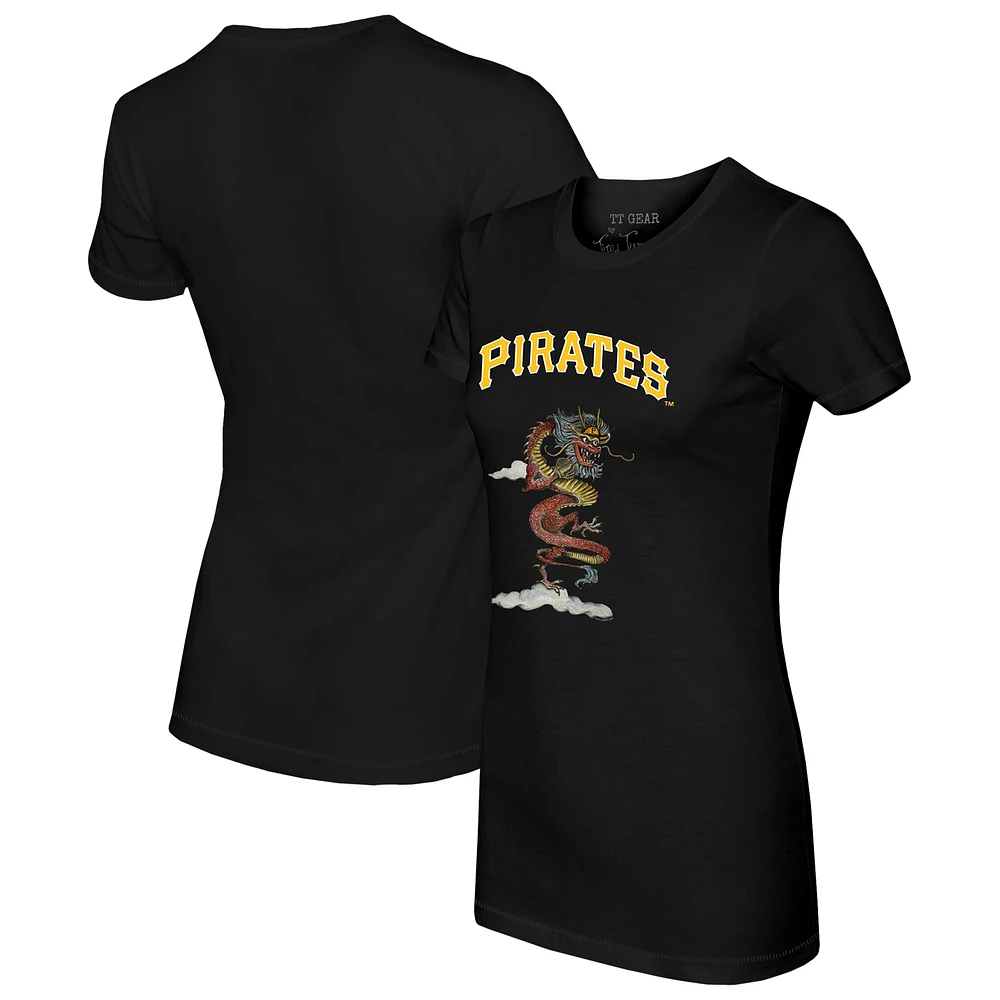 Women's Tiny Turnip Black Pittsburgh Pirates 2024 Year of the Dragon T-Shirt