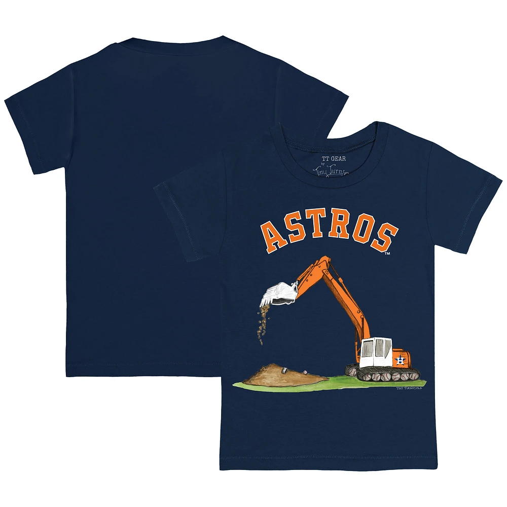 Infant Tiny Turnip Navy Houston Astros Excavator T-Shirt