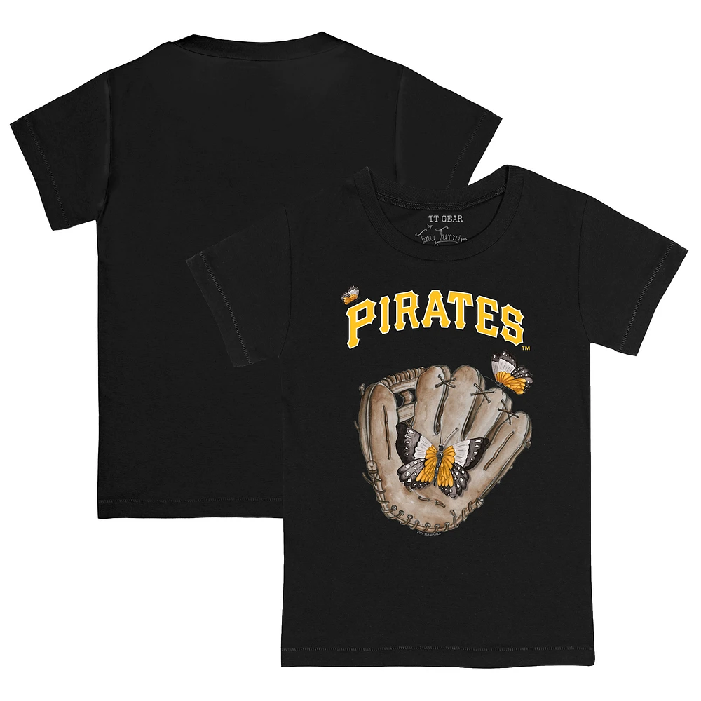 Toddler Tiny Turnip Black Pittsburgh Pirates Butterfly Glove T-Shirt