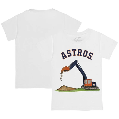 Toddler Tiny Turnip White Houston Astros Excavator T-Shirt
