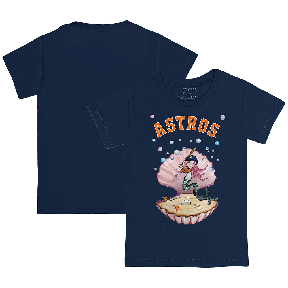 Toddler Tiny Turnip Navy Houston Astros Mermaid T-Shirt