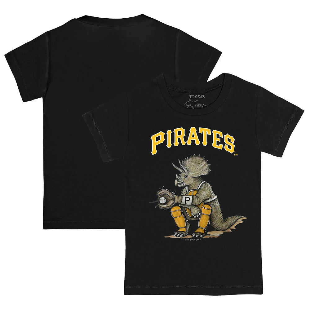 Toddler Tiny Turnip Black Pittsburgh Pirates Triceratops T-Shirt