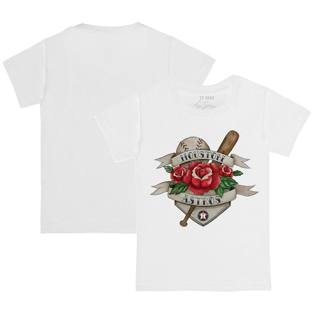 Youth Tiny Turnip White Houston Astros American Traditional Rose T-Shirt