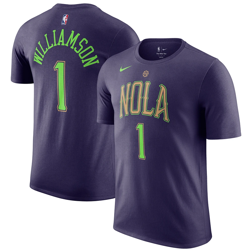Men's Nike Zion Williamson Purple New Orleans Pelicans 2024/25 City Edition Name & Number T-Shirt