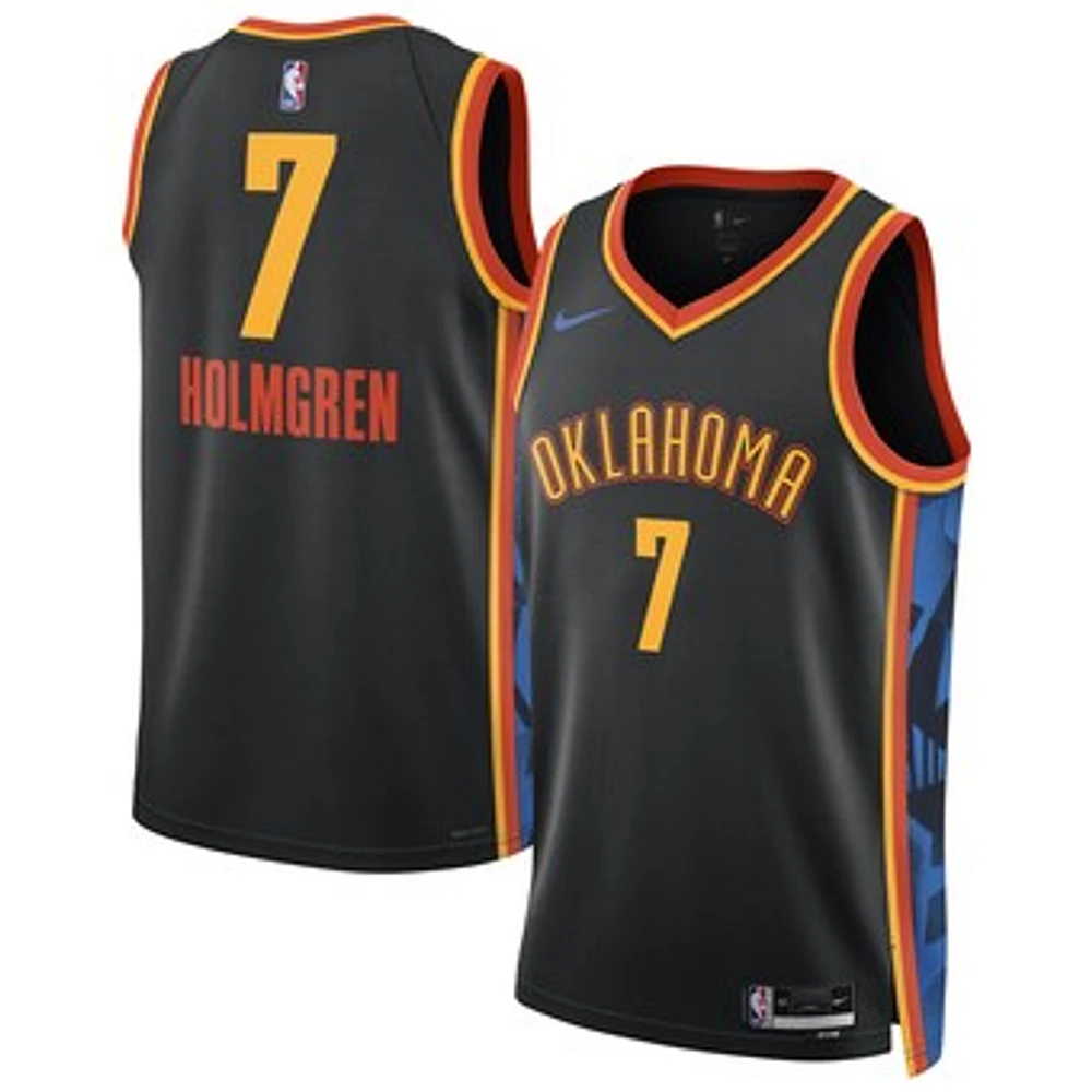 Unisex Nike Chet Holmgren Black Oklahoma City Thunder 2024/25 Swingman Player Jersey - City Edition