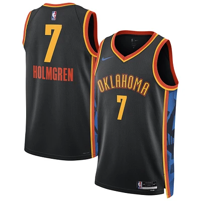Unisex Nike Chet Holmgren Black Oklahoma City Thunder 2024/25 Swingman Player Jersey - City Edition