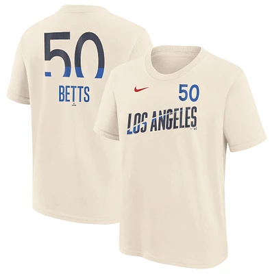 Youth Nike Mookie Betts Cream Los Angeles Dodgers 2024 City Connect Name & Number T-Shirt