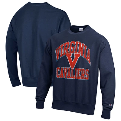 Men's Champion Navy Virginia Cavaliers Vault Late Night Reverse Weave Pullover Sweatshirt