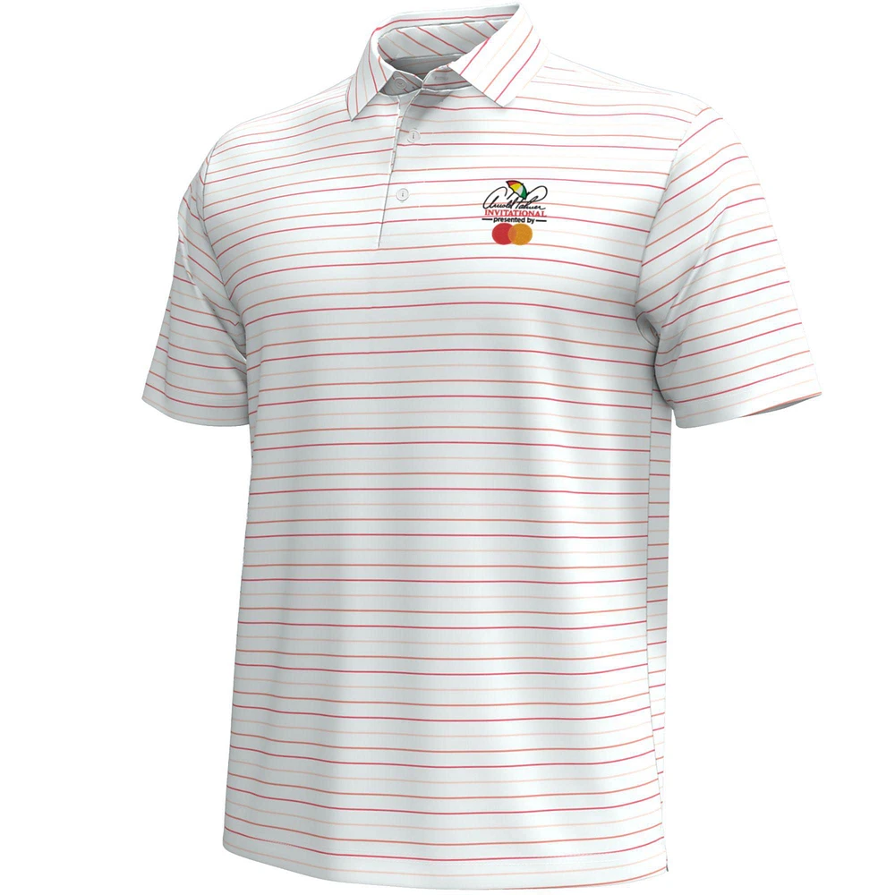 Men's Under Armour White Arnold Palmer Invitational T2 Green Trace Stripe Polo