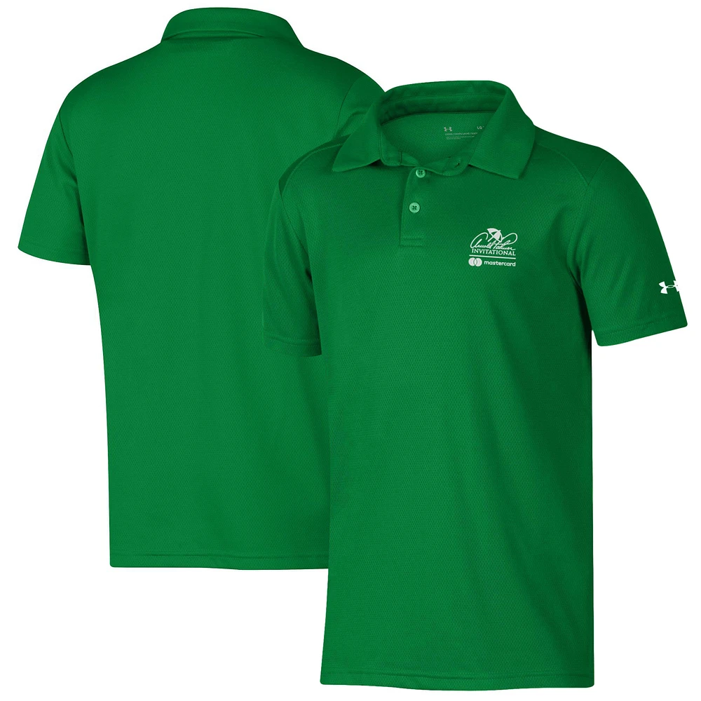 Youth Under Armour Kelly Green Arnold Palmer Invitational Tech Mesh Polo