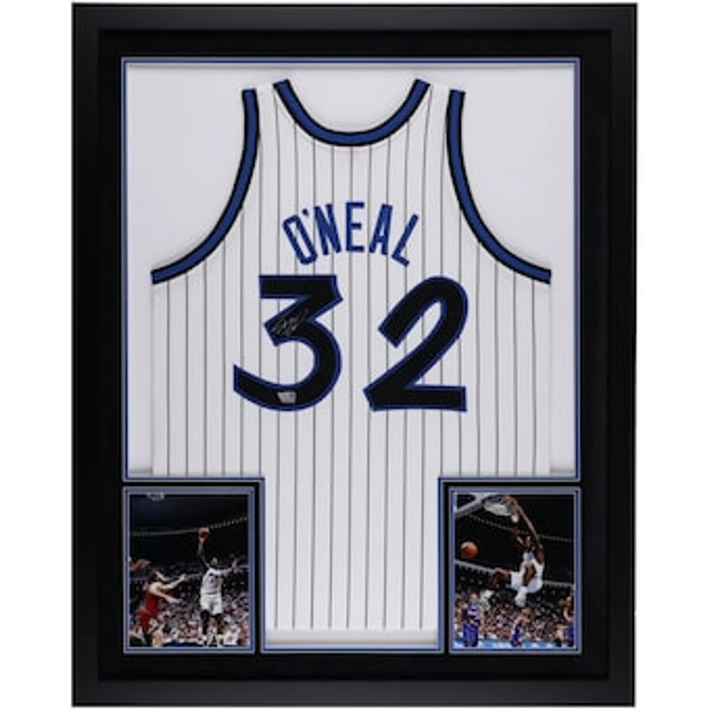Shaquille O'Neal Orlando Magic Autographed SM Deluxe Framed White 1993 Mitchell & Ness Authentic Jersey