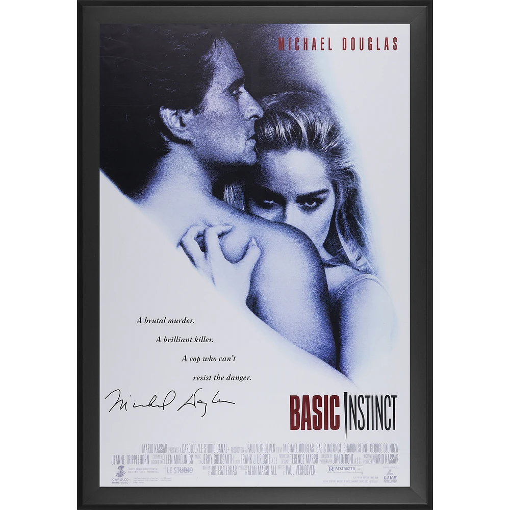 Michael Douglas Basic Instinct Autographed Framed 27" x 40" Movie Poster