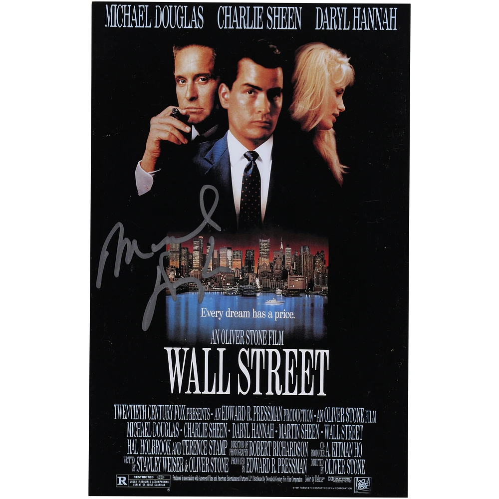 Michael Douglas Wall Street Autographed 11" x 17" Movie Poster