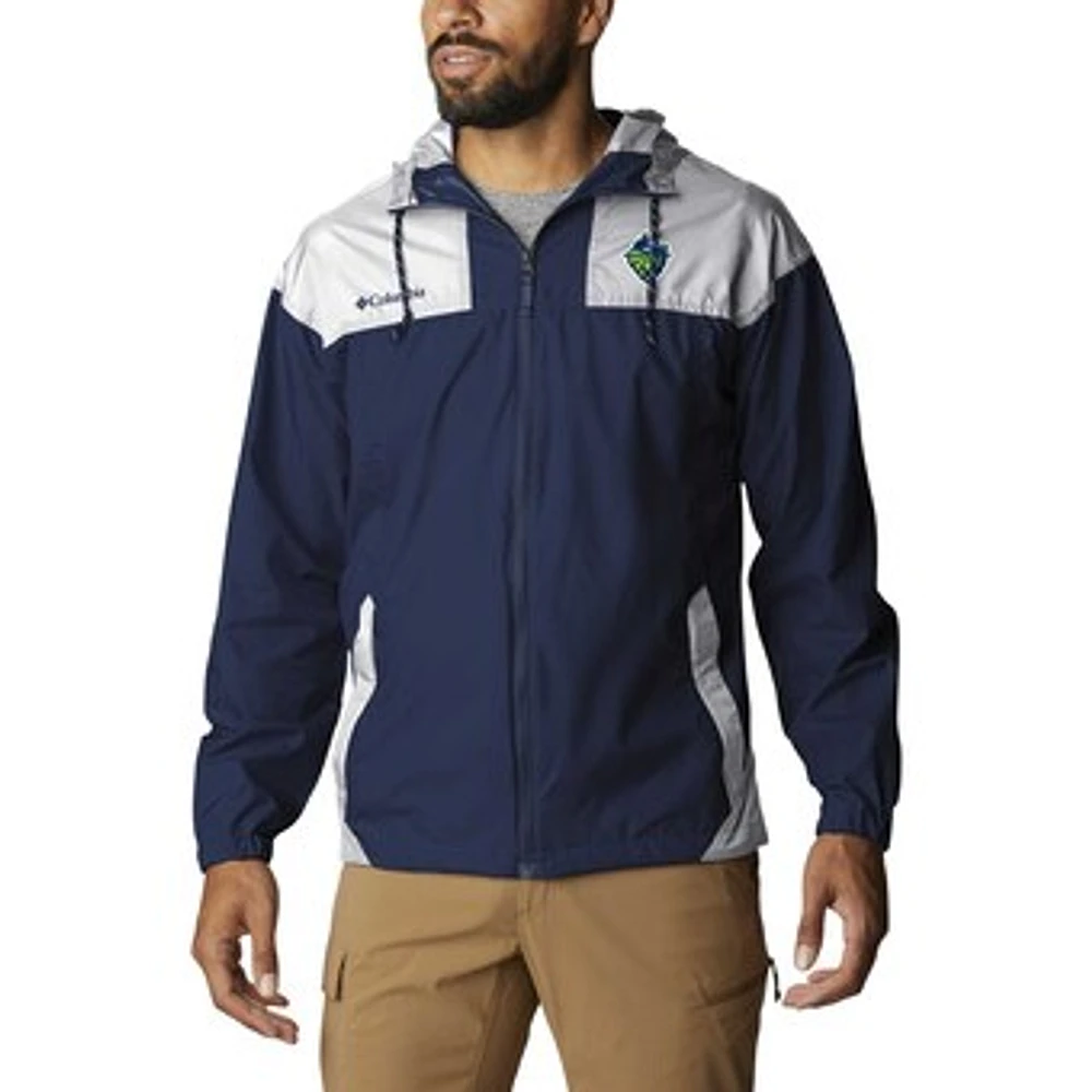 Men's Columbia Navy Hillsboro Hops Omni-Shade Flash Challenger Full-Zip Windbreaker Jacket