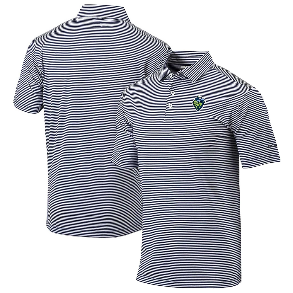 Men's Columbia Navy Hillsboro Hops Omni-Wick Club Invite Polo