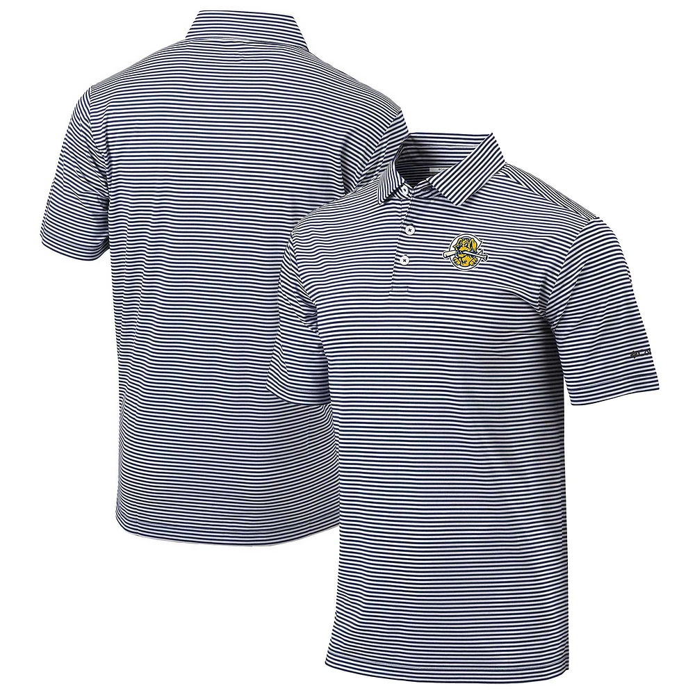 Men's Columbia Navy Charleston RiverDogs Omni-Wick Club Invite Polo