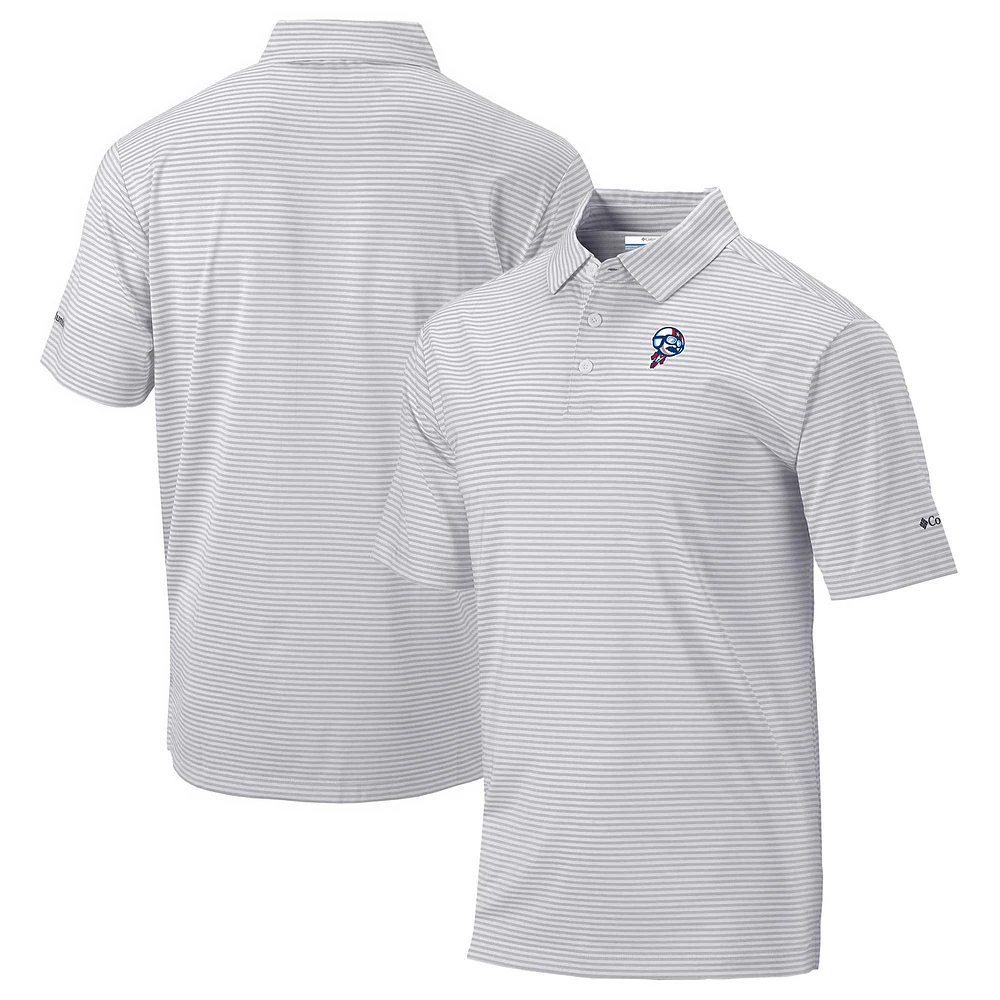 Men's Columbia Gray Kannapolis Cannon Ballers Omni-Wick Club Invite Polo