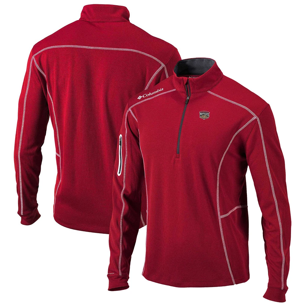 Men's Columbia Burgundy Wisconsin Timber Rattlers Omni-Wick Shotgun Quarter-Zip Pullover Top