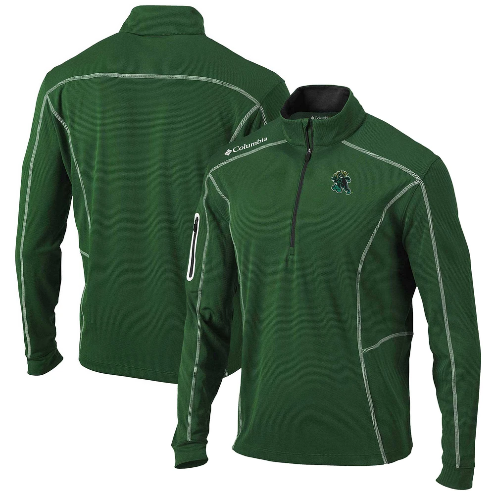 Men's Columbia Forest Green Eugene Emeralds Omni-Wick Shotgun Quarter-Zip Pullover Top
