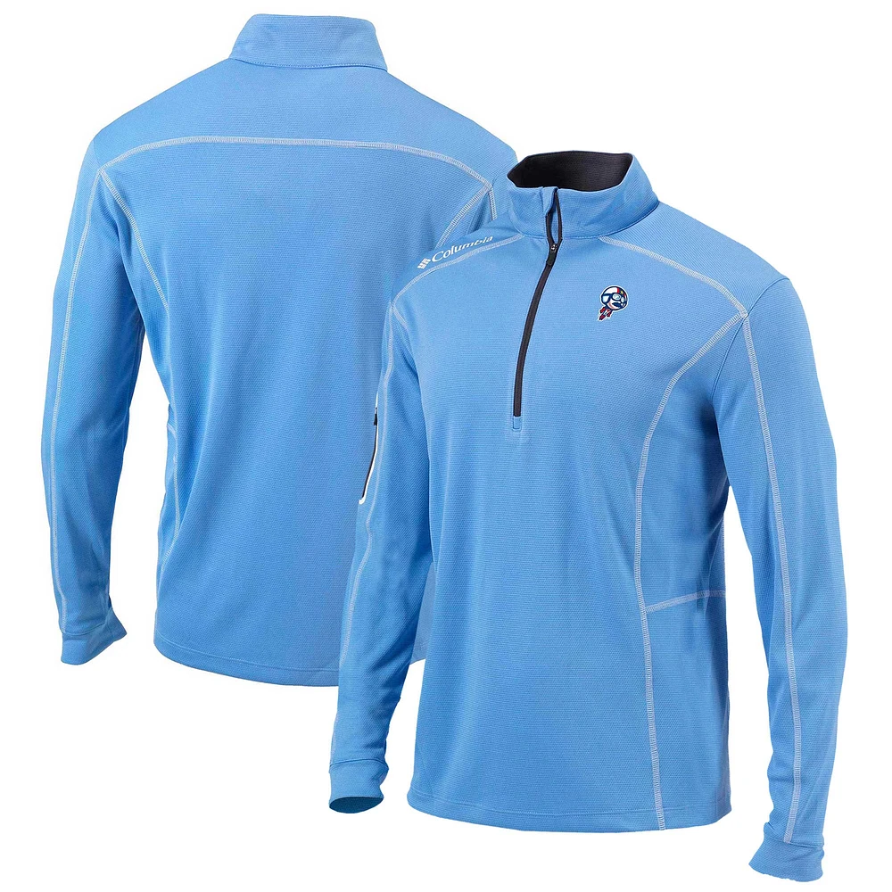 Men's Columbia Light Blue Kannapolis Cannon Ballers Omni-Wick Shotgun Quarter-Zip Pullover Top