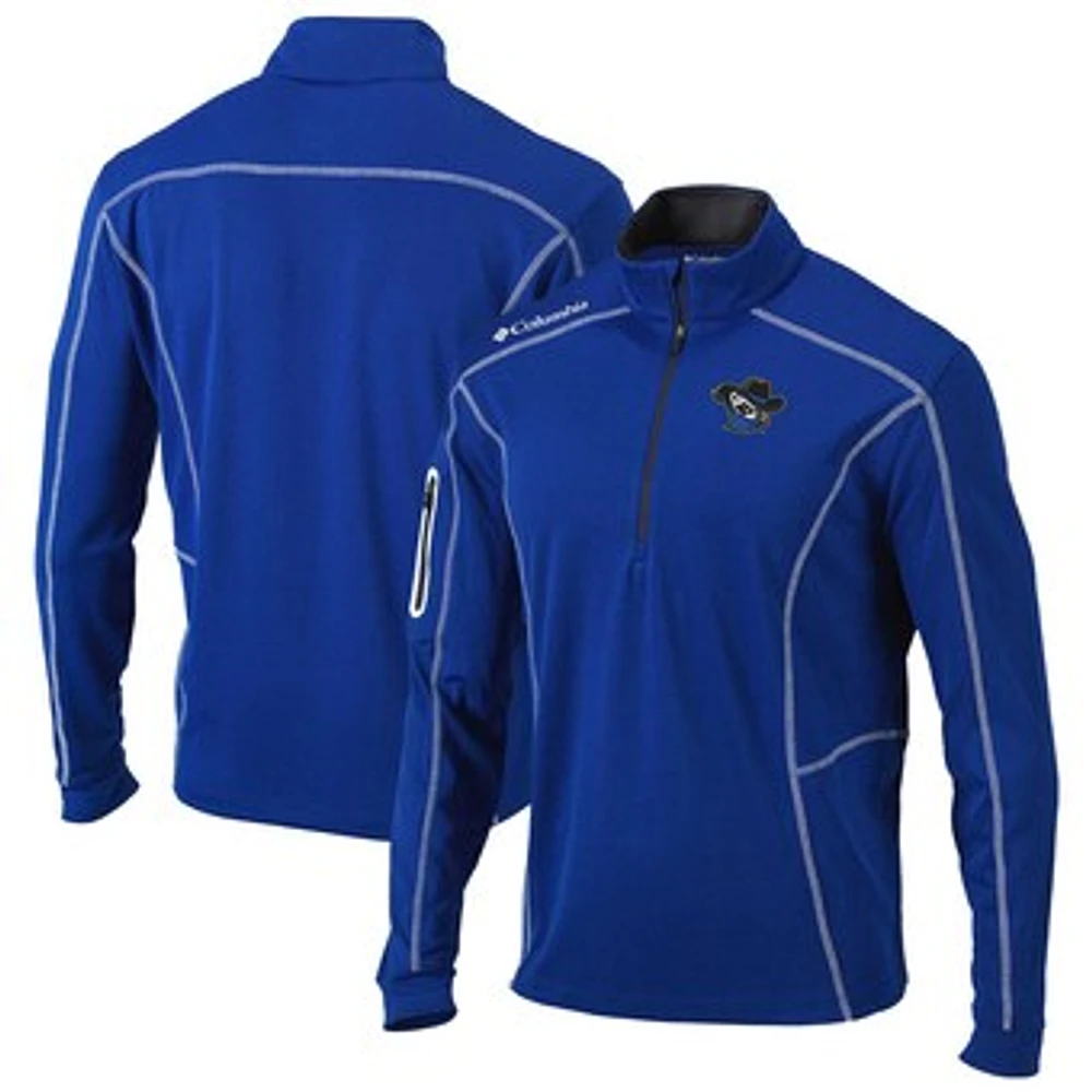 Men's Columbia Blue Quad Cities River Bandits Omni-Wick Shotgun Quarter-Zip Pullover Top