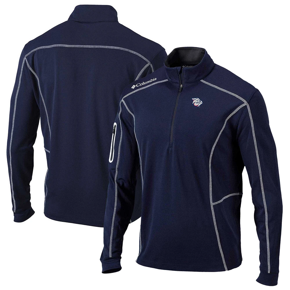 Men's Columbia Navy Lehigh Valley IronPigs Omni-Wick Shotgun Quarter-Zip Pullover Top
