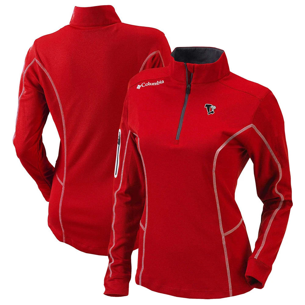 Women's Columbia Red Lansing Lugnuts Omni-Wick Shotgun Quarter-Zip Pullover Top