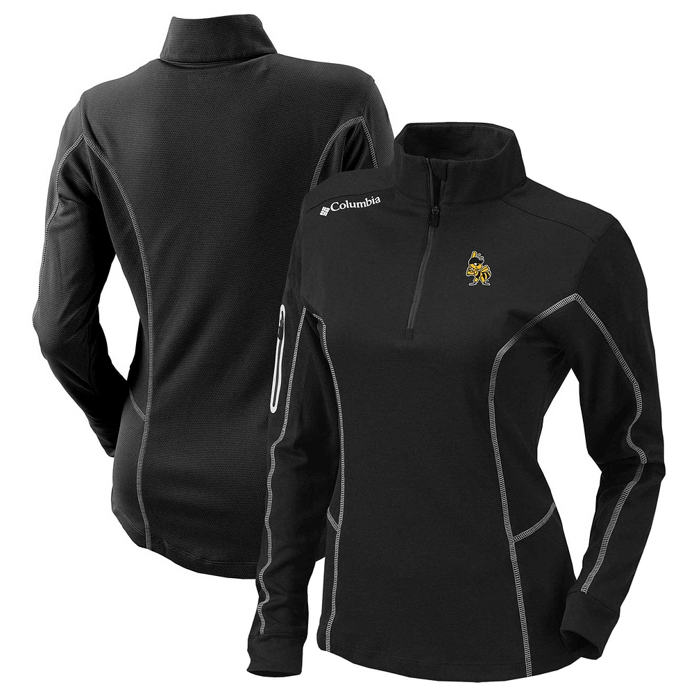 Women's Columbia Black Salt Lake Bees Omni-Wick Shotgun Quarter-Zip Pullover Top
