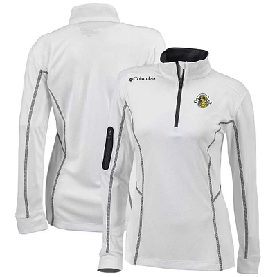 Women's Columbia White Charleston RiverDogs Omni-Wick Shotgun Quarter-Zip Pullover Top