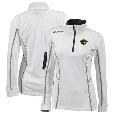 Women's Columbia White Bradenton Marauders Omni-Wick Shotgun Quarter-Zip Pullover Top