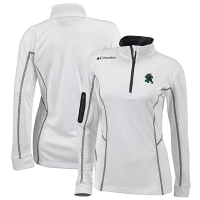 Women's Columbia White Eugene Emeralds Omni-Wick Shotgun Quarter-Zip Pullover Top