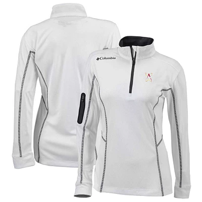 Women's Columbia White Albuquerque Isotopes Omni-Wick Shotgun Quarter-Zip Pullover Top