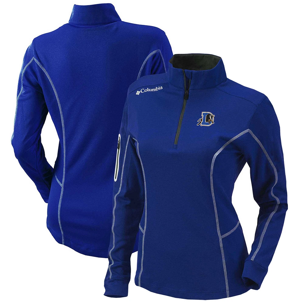 Women's Columbia Blue Durham Bulls Omni-Wick Shotgun Quarter-Zip Pullover Top