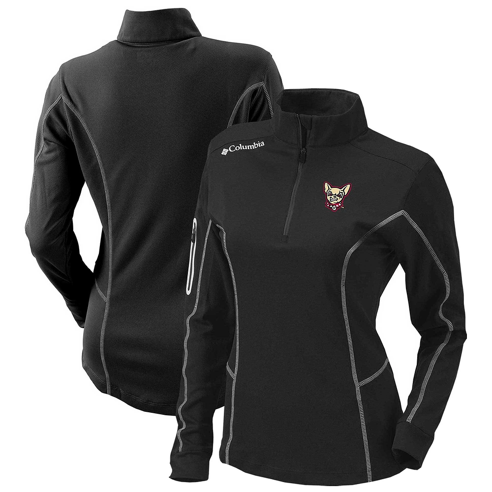 Women's Columbia Black El Paso Chihuahuas Omni-Wick Shotgun Quarter-Zip Pullover Top