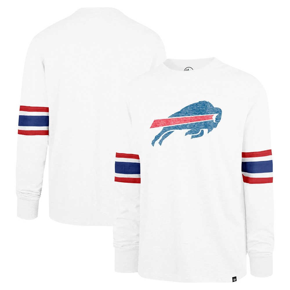 Men's '47 White Buffalo Bills Gridiron Premier Brex Long Sleeve T-Shirt