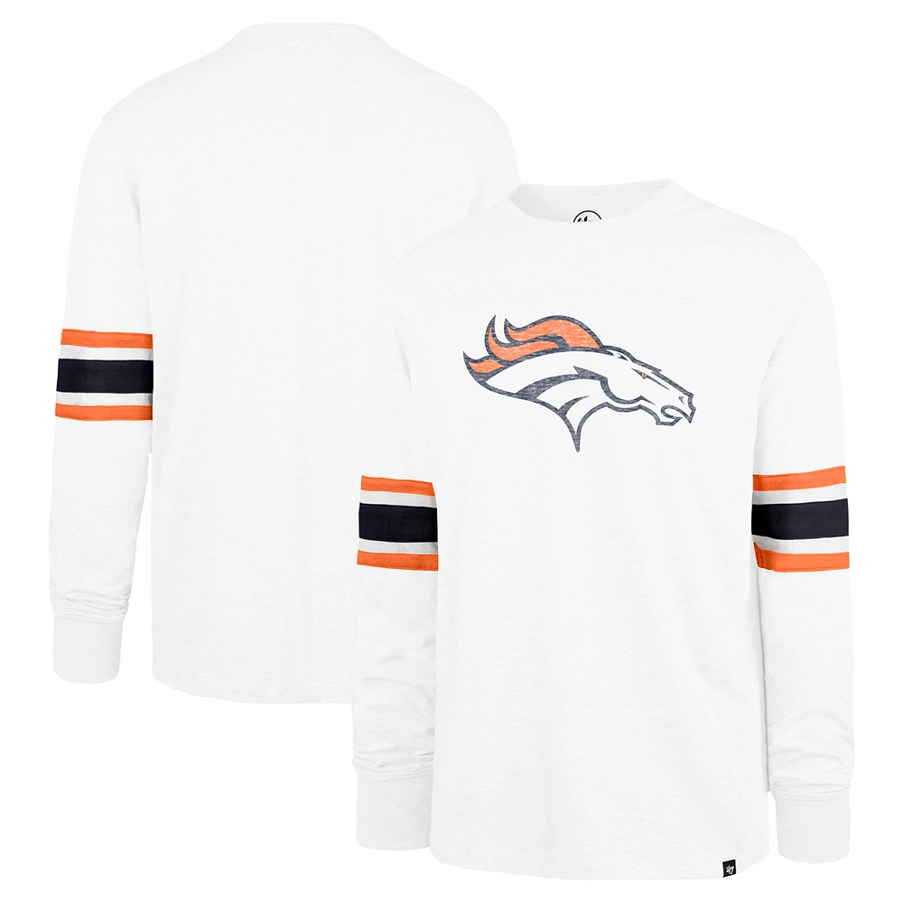 Men's '47 White Denver Broncos Gridiron Premier Brex Long Sleeve T-Shirt