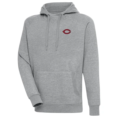 Men's Antigua Heather Gray UChicago Maroons Victory Pullover Hoodie