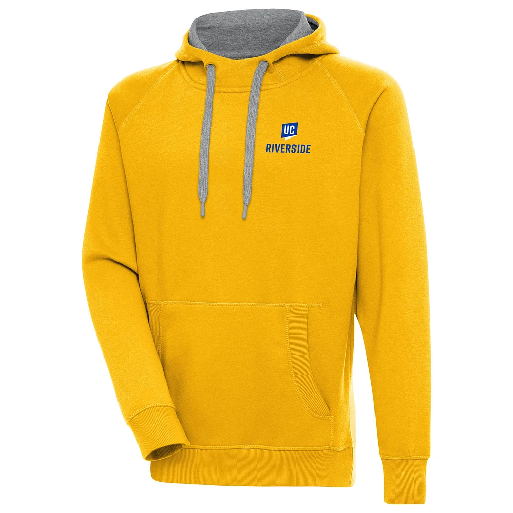 Men's Antigua Gold UC Riverside Highlanders Victory Pullover Hoodie