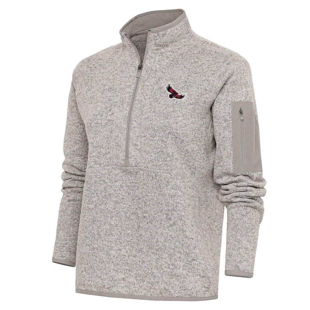 Women's Antigua Oatmeal Saint Joseph's Hawks Fortune Half-Zip Pullover Jacket
